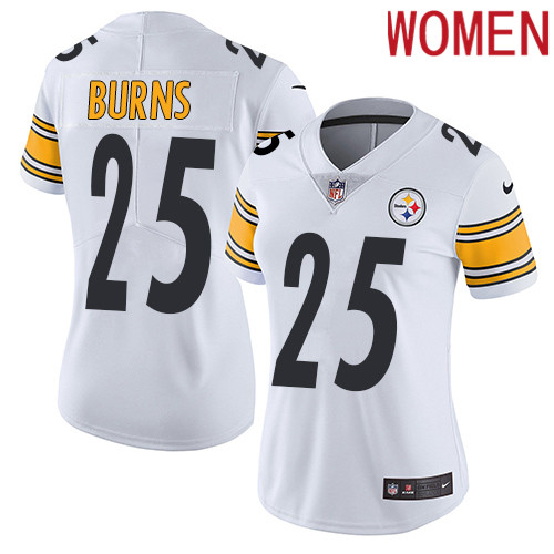 2019 Women Pittsburgh Steelers #25 Burns white Nike Vapor Untouchable Limited NFL Jersey